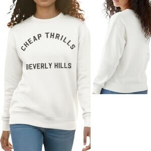 LOCAL AUTHORITY FUFC Cheap Thrills Beverly Hills sweatshirt white pullover Sz S